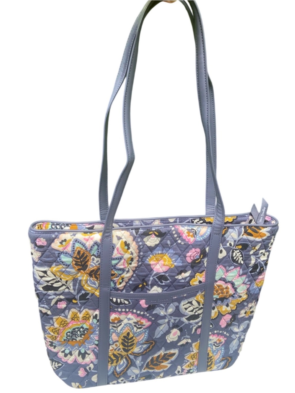 Vera Bradley Double Handle Tote Bag Charmont Meadow W/ Leather Straps